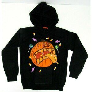 Blizzard‎ Bay Mens Halloween Sweater Sz L Pumpkin Hoodie Candy Pocket Ugly